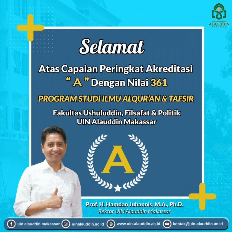 Lagi, Salah Satu Prodi UIN Alauddin Raih Akreditasi A - Washilah